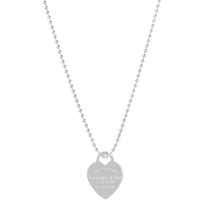 Tiffany Sterling Silver Long Return to Tiffany Heart Pendant Necklace 1 of 6