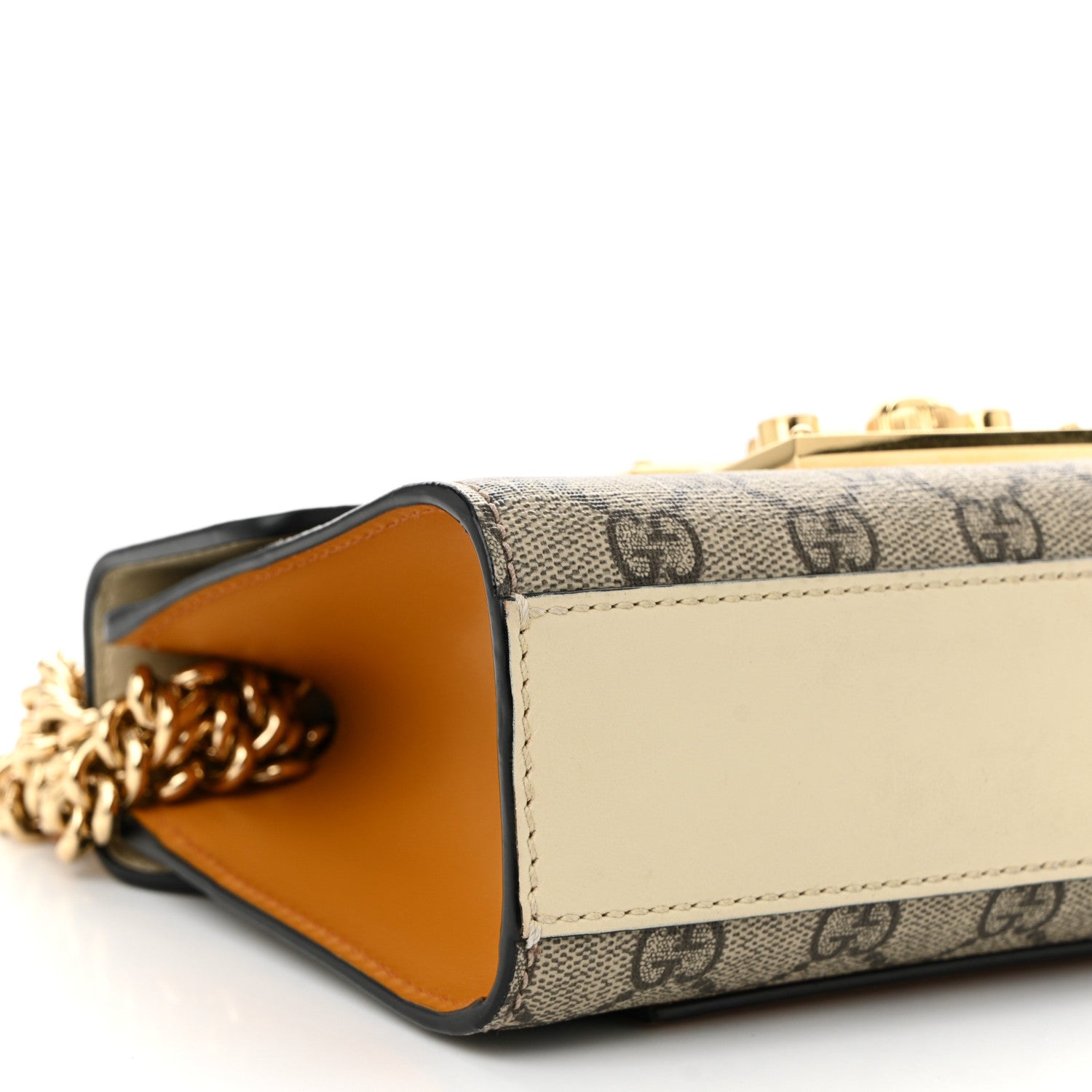 Gucci GG Supreme Monogram Calfskin Small Padlock Shoulder Bag Beige Mystic White Sun Oil 17 of 19