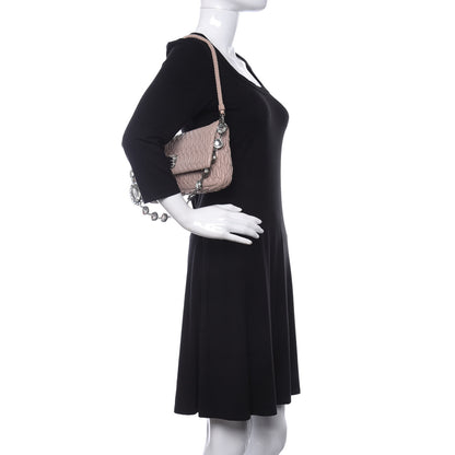 Miu Miu Nappa Matelasse Crystal Flap Clutch Cammeo 2 of 11