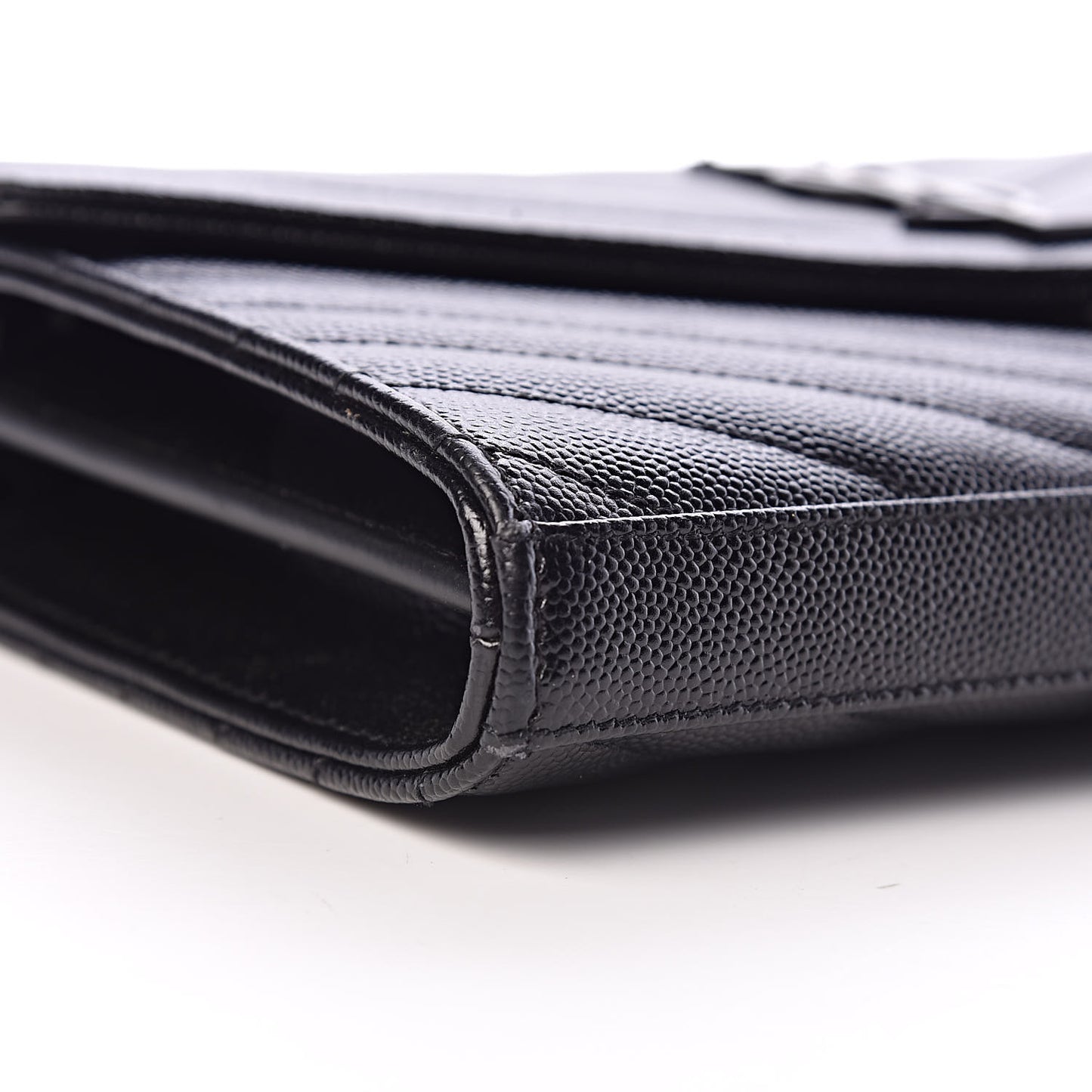 Grain De Poudre Matelasse Chevron Monogram Chain Wallet Black