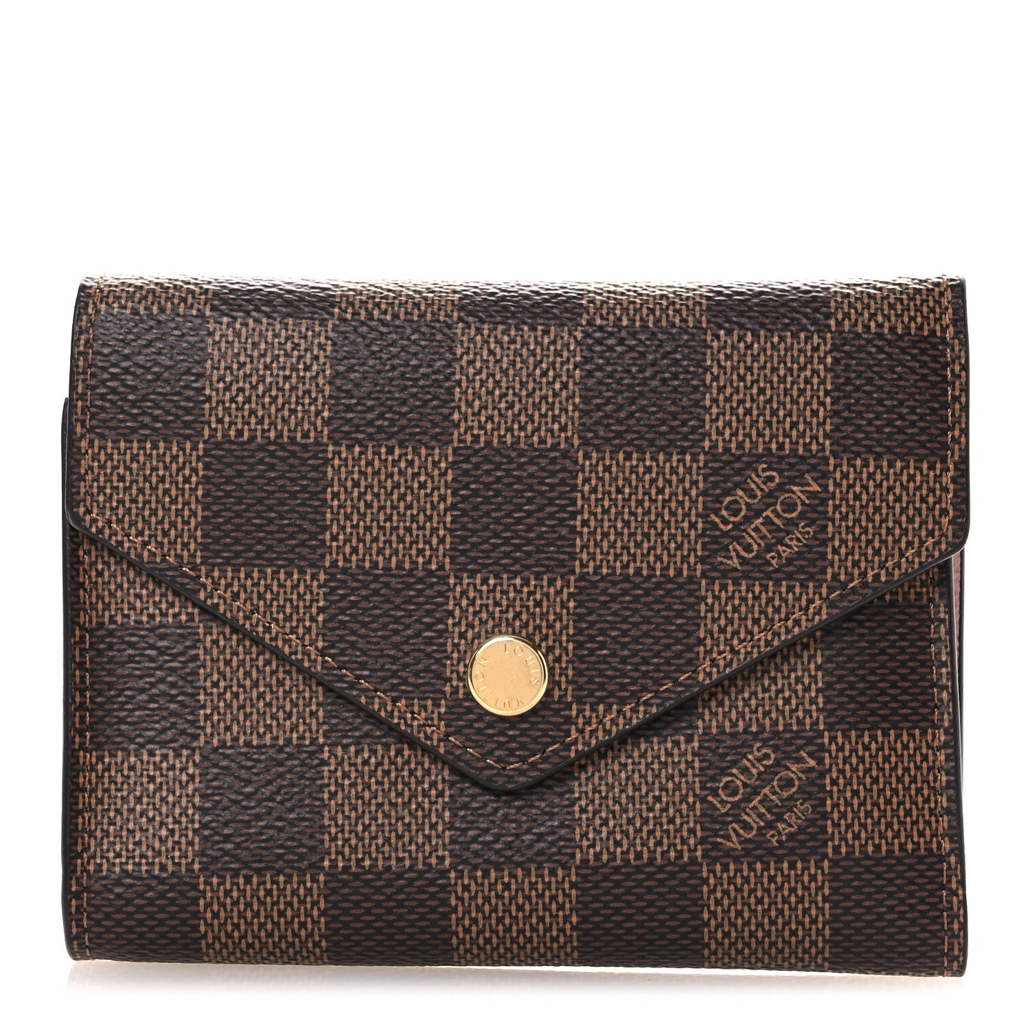 Louis Vuitton Damier Ebene Victorine Wallet Rose Ballerine 1 of 7