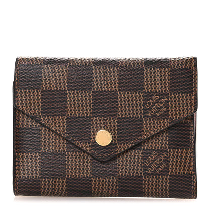 Louis Vuitton Damier Ebene Victorine Wallet Rose Ballerine 1 of 7