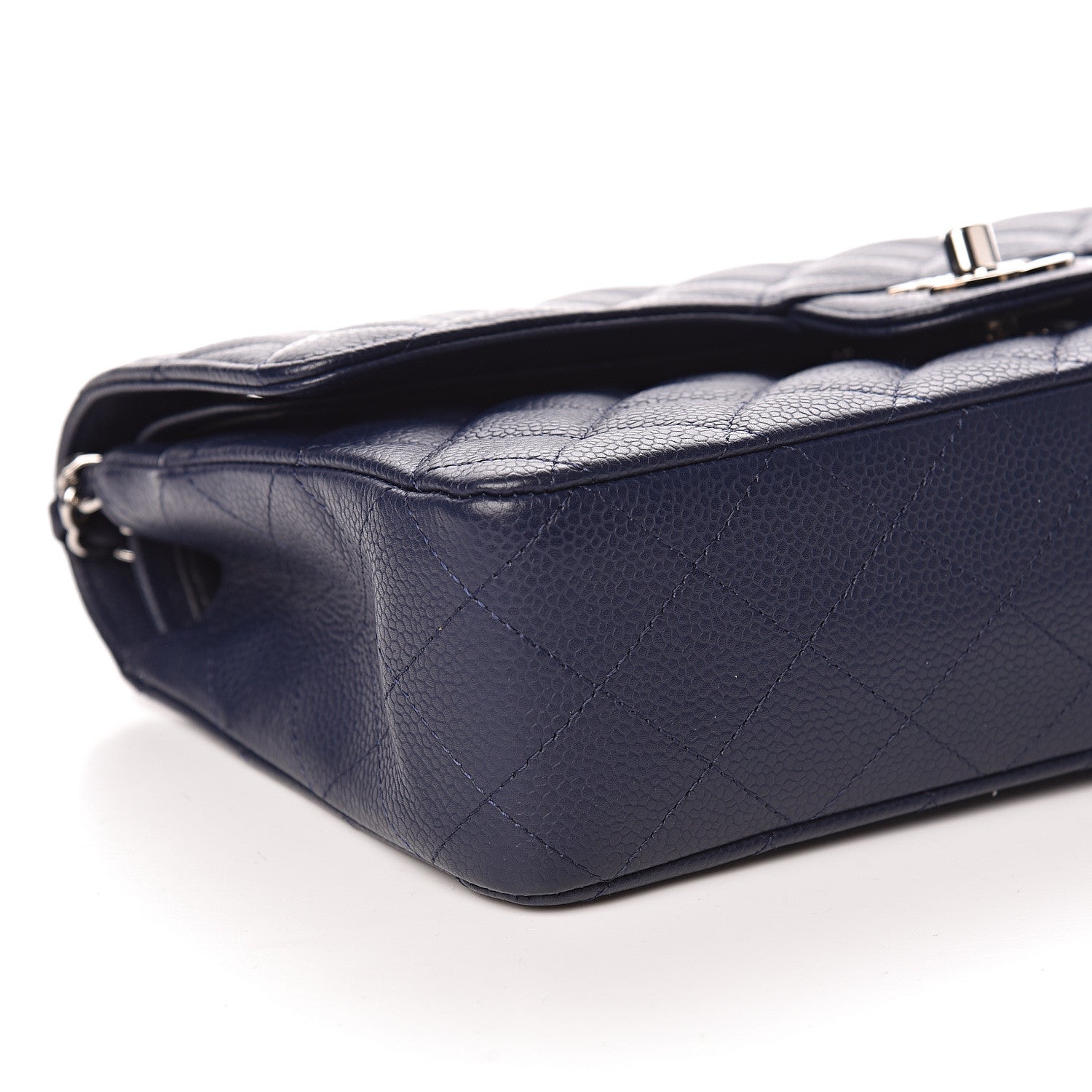 Chanel Caviar Quilted Medium Double Flap Navy 9 of 14