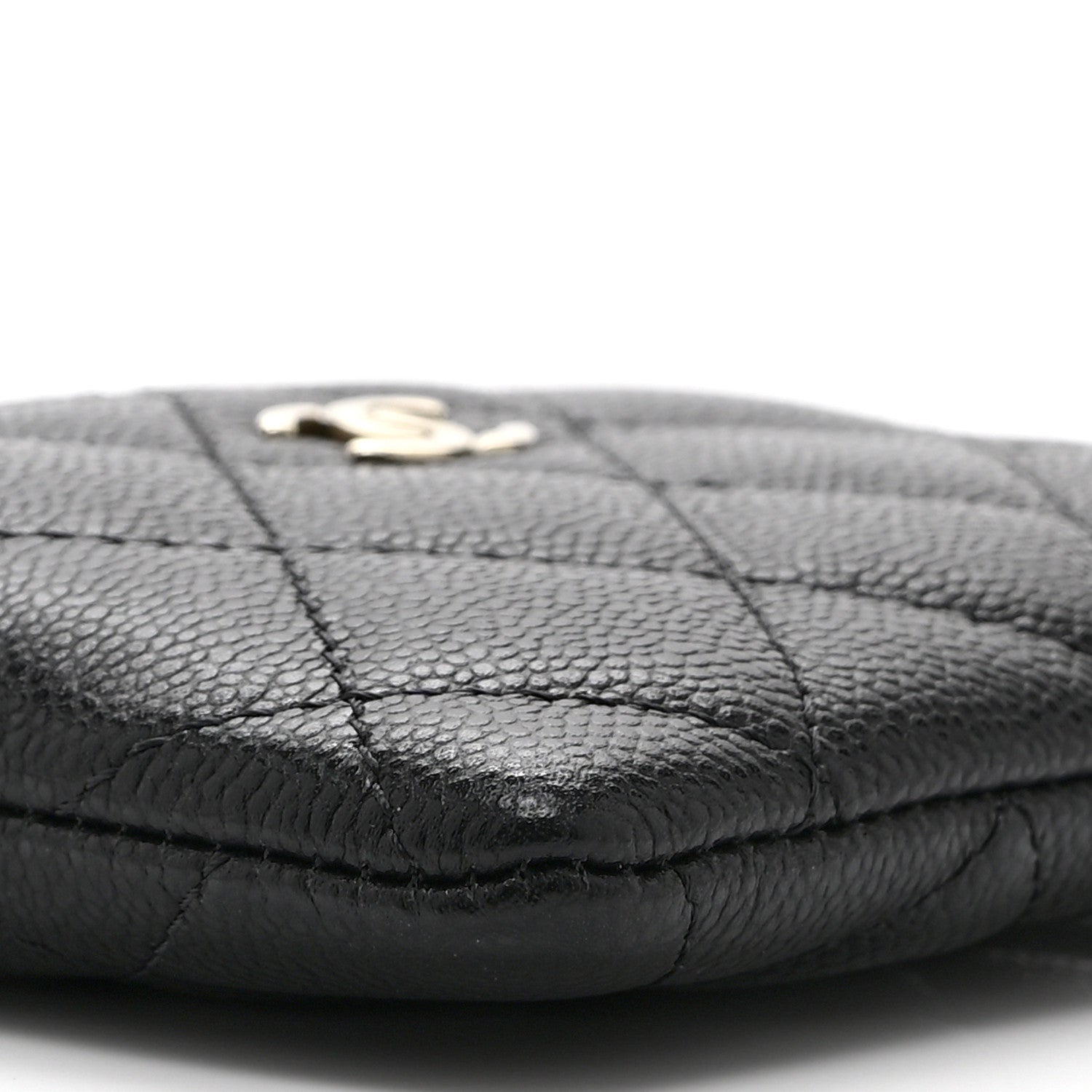 Chanel Caviar Quilted Zip Card Holder Wallet Black 8 of 9