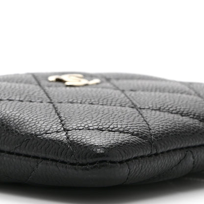 Chanel Caviar Quilted Zip Card Holder Wallet Black 8 of 9