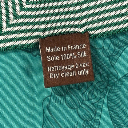 Hermes Silk Della Cavalleria Scarf 70 Vert White 4 of 6
