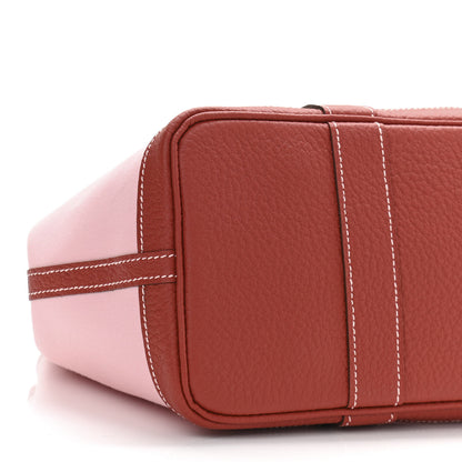 Hermes Toile Militaire Vache Country Garden Party Tote 30 Rose Sakura Rouge Duchesse 9 of 10