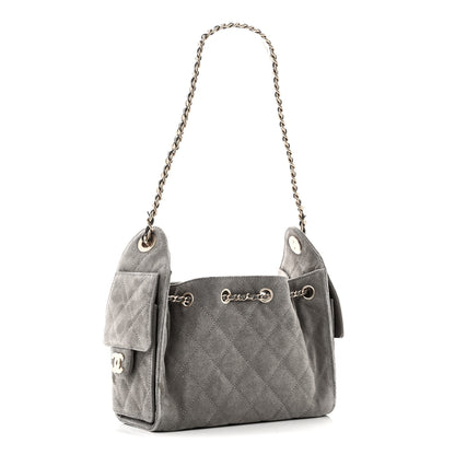 Chanel Suede Quilted Mini Chanel 25 Handbag Dark Grey 3 of 11