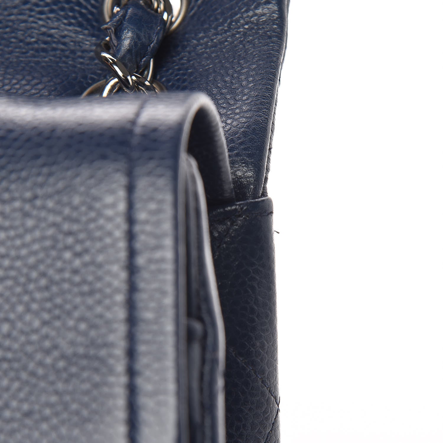 Chanel Caviar Quilted Jumbo Double Flap Navy Blue 13 of 15