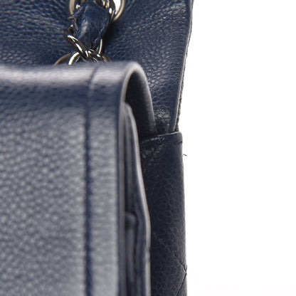 Chanel Caviar Quilted Jumbo Double Flap Navy Blue 13 of 15