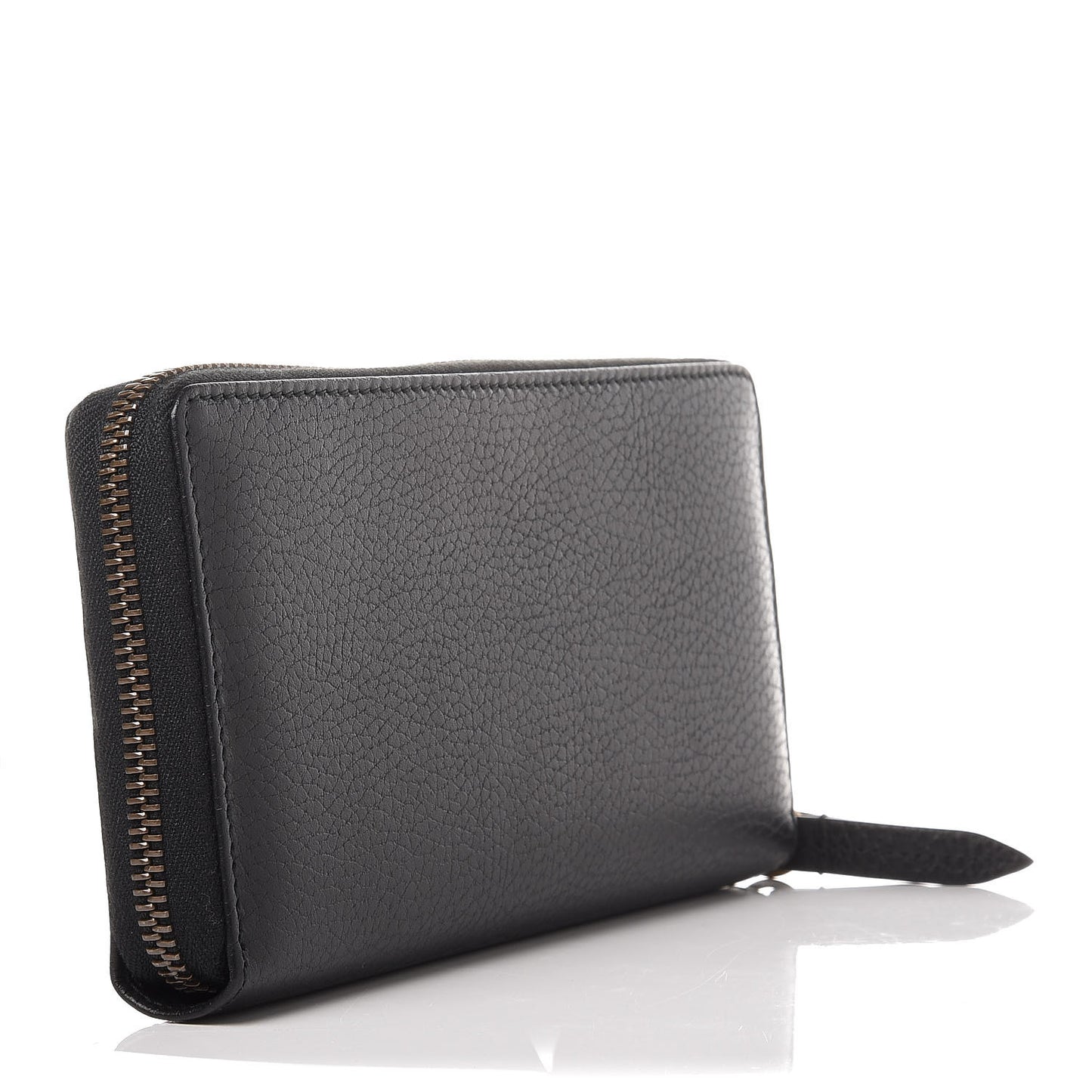 Calfskin Butterfly Zip Around Wallet Black