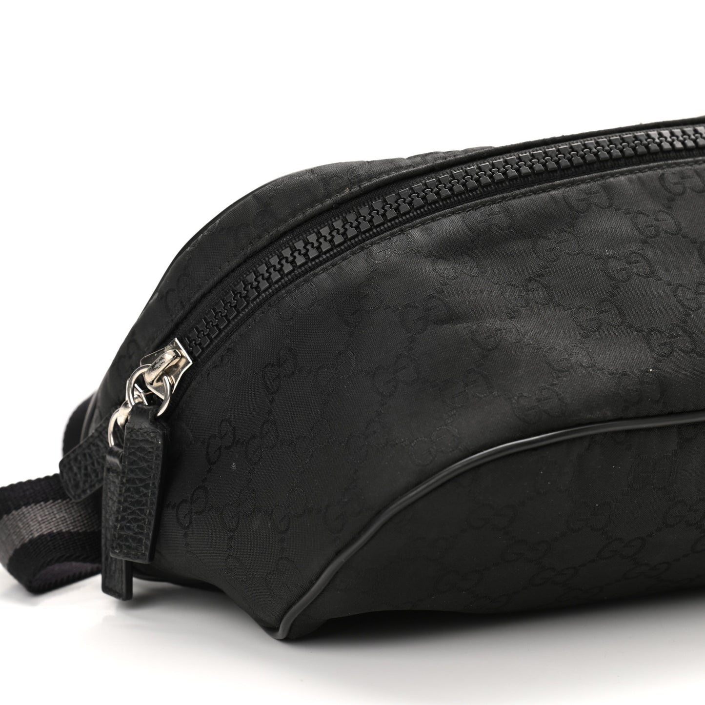 Nylon Monogram Fanny Pack Belt Bag Black