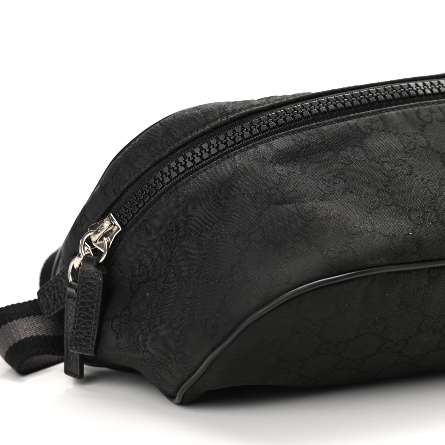 Gucci Nylon Monogram Fanny Pack Belt Bag Black 9 of 10