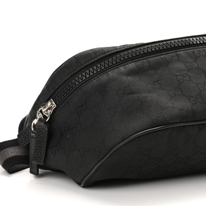 Gucci Nylon Monogram Fanny Pack Belt Bag Black 9 of 10