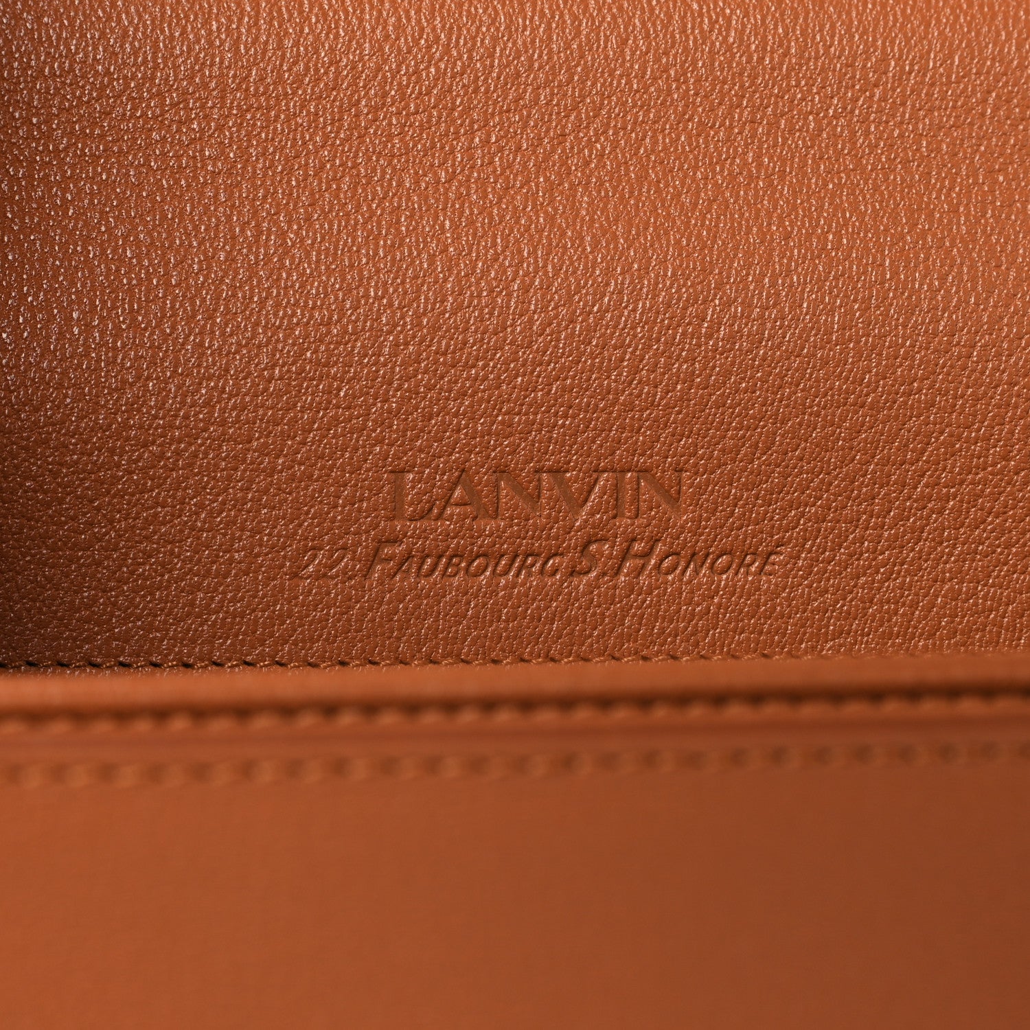 Lanvin Calfskin 22 Logo MM Plaque Top Handle Bag Terracotta 6 of 9