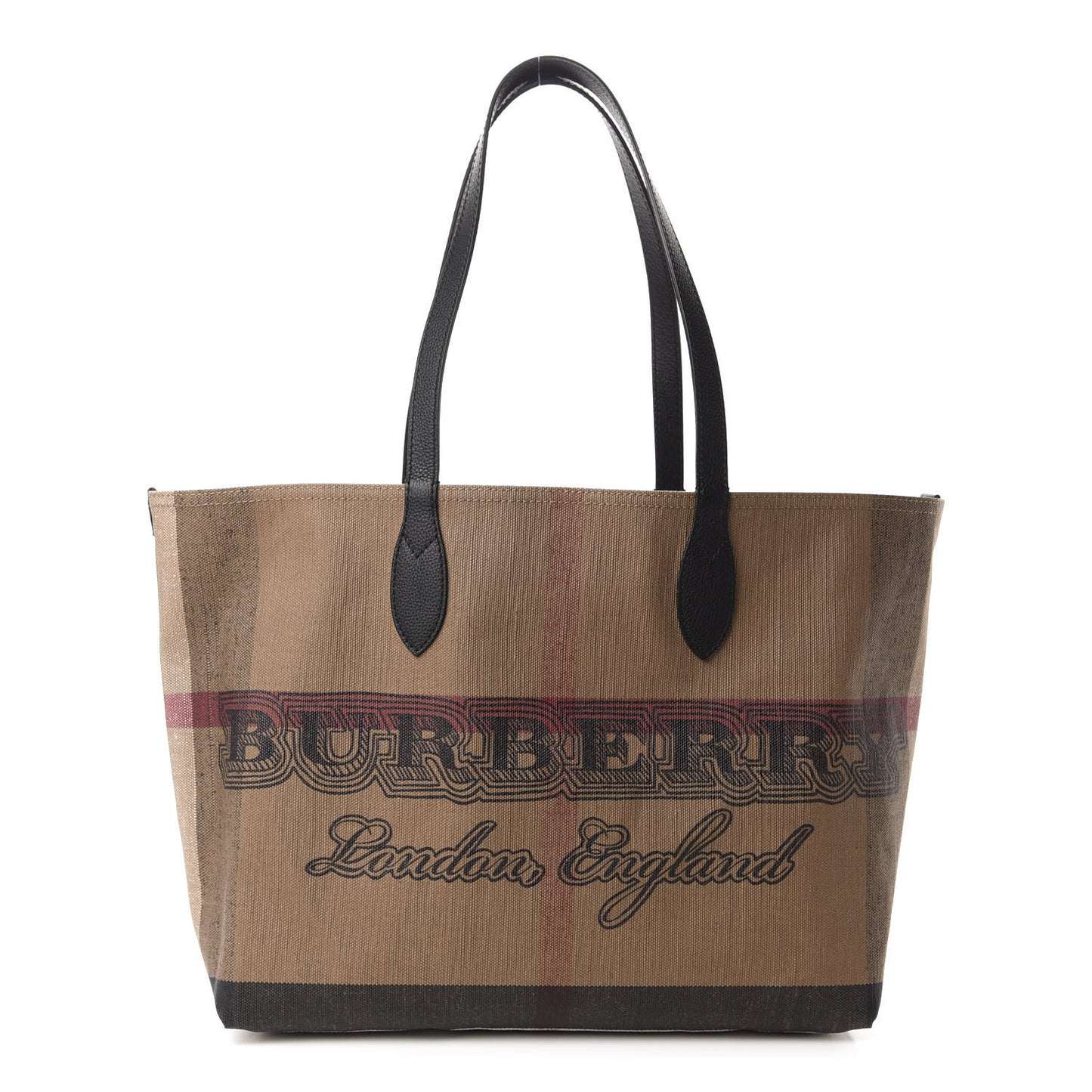 Coated Canvas Mega Check Medium Doodle Tote Black