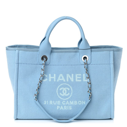 Chanel Mixed Fibers Small Deauville Tote Light Blue 2 of 19