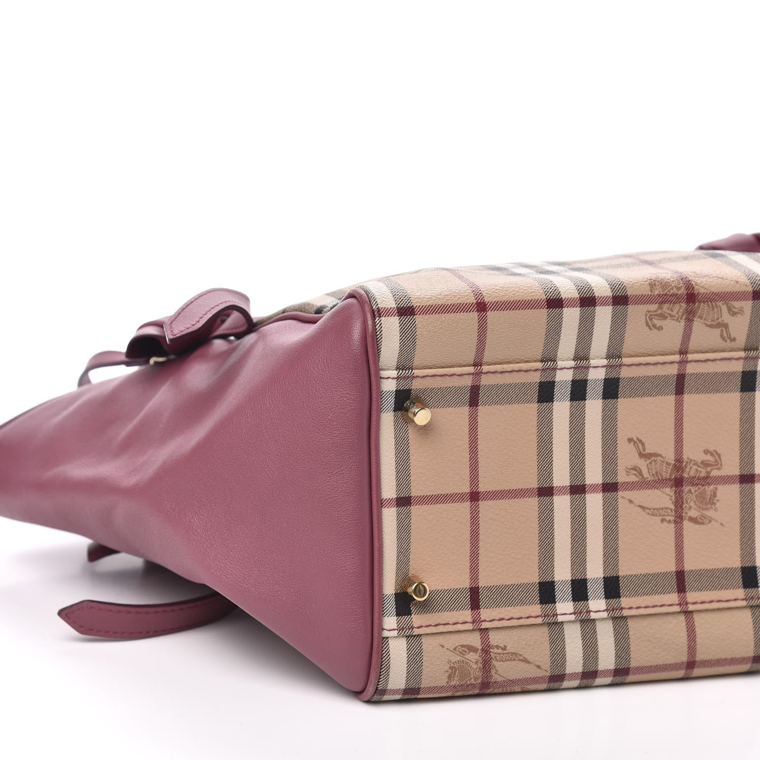 Burberry Haymarket Check Bow Canterbury Tote Pink 8 of 10