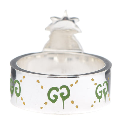 Gucci Sterling Silver Enamel GucciGhost Pineapple Ring 61 9.5 3 of 7