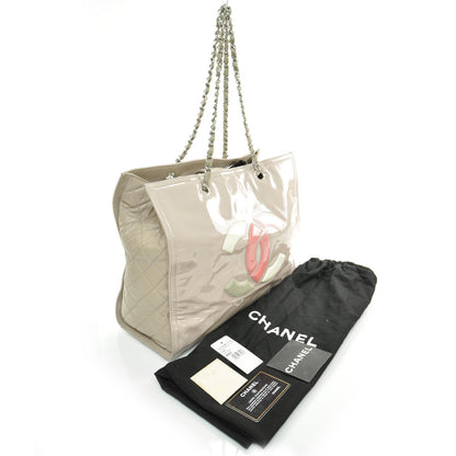 Chanel Vinyl Large Lipstick Tote Dark Beige 12P 3 of 11