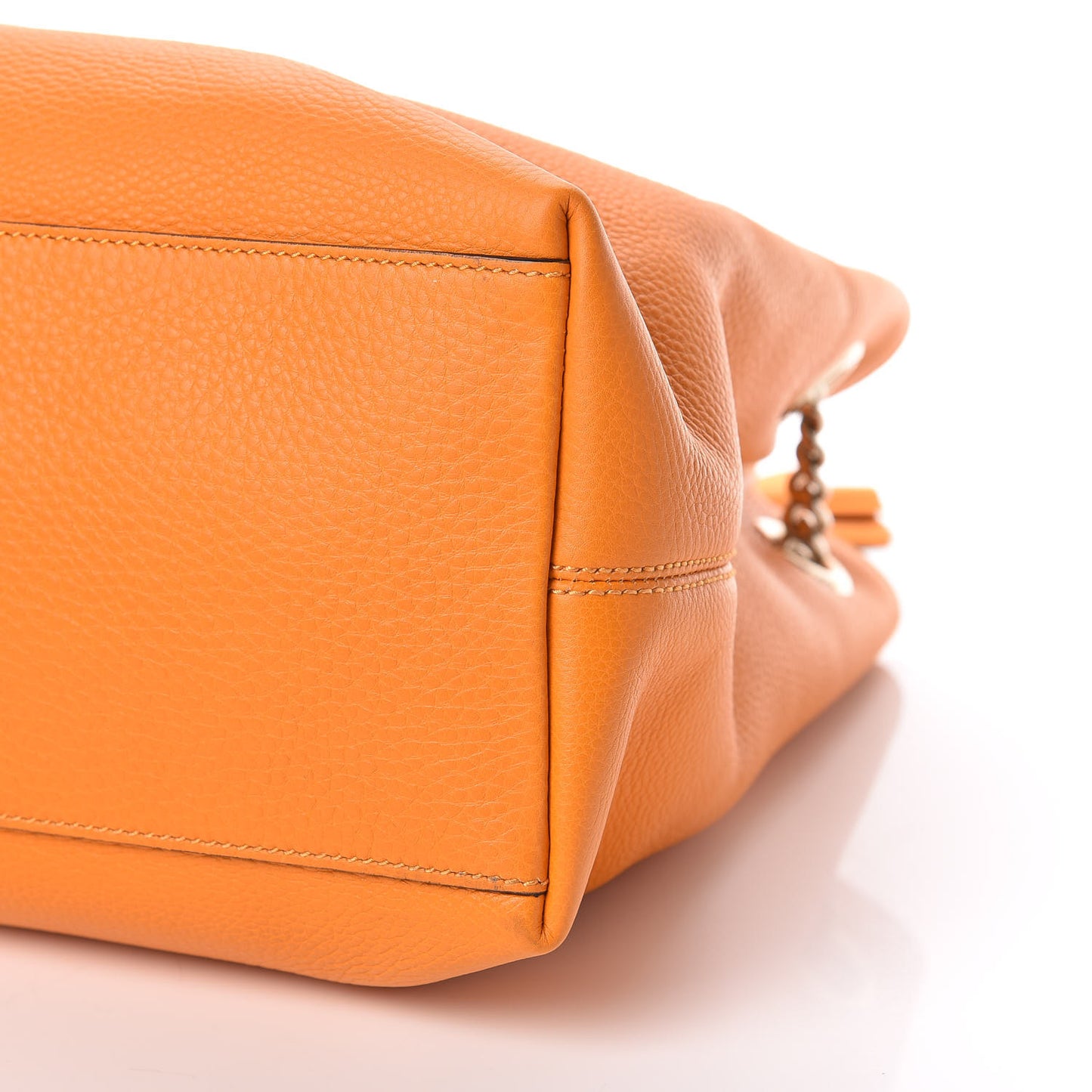 Pebbled Calfskin Medium Soho Chain Shoulder Bag Curcuma