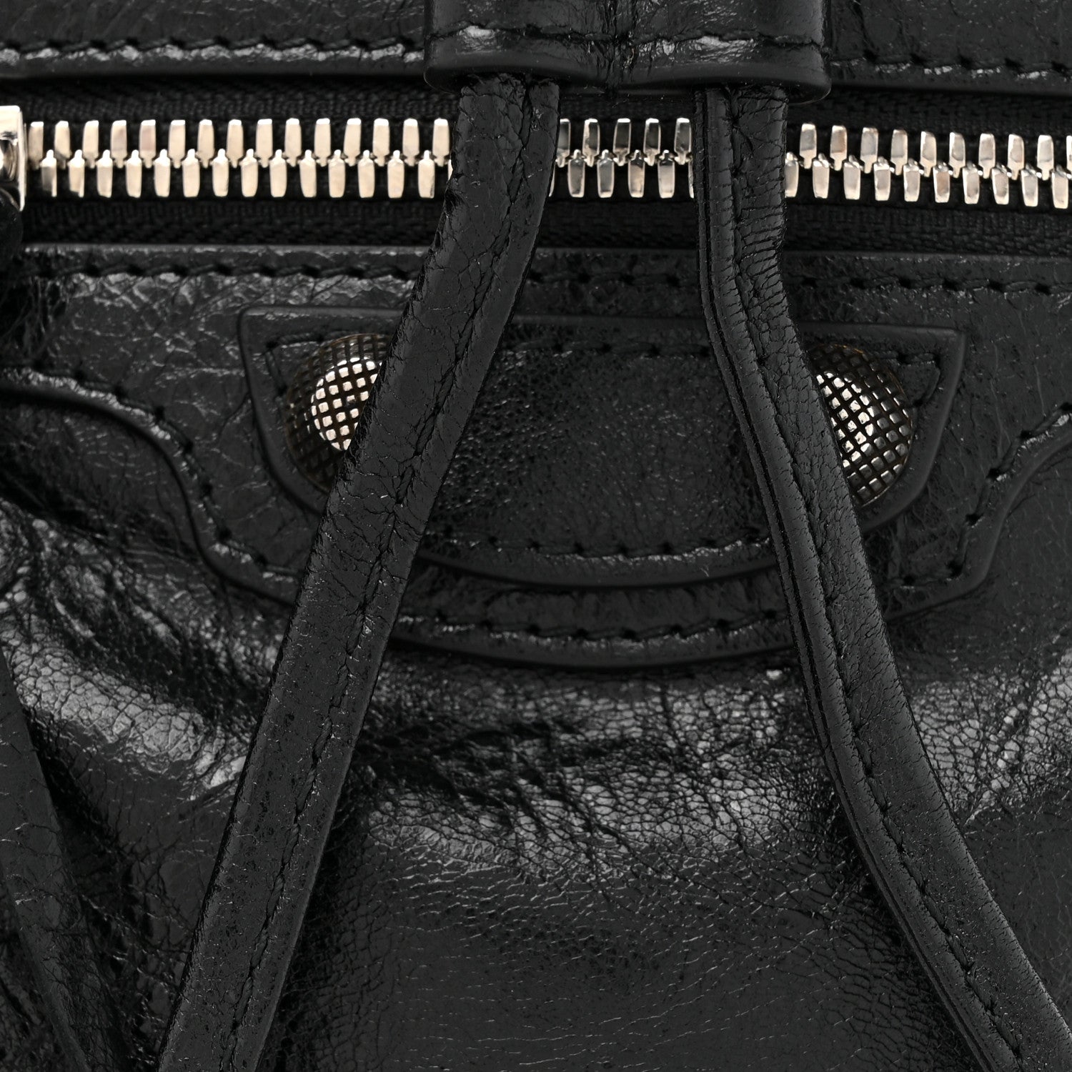 Balenciaga Agneau Arena Le Cagole Bucket Bag XS Black 8 of 10