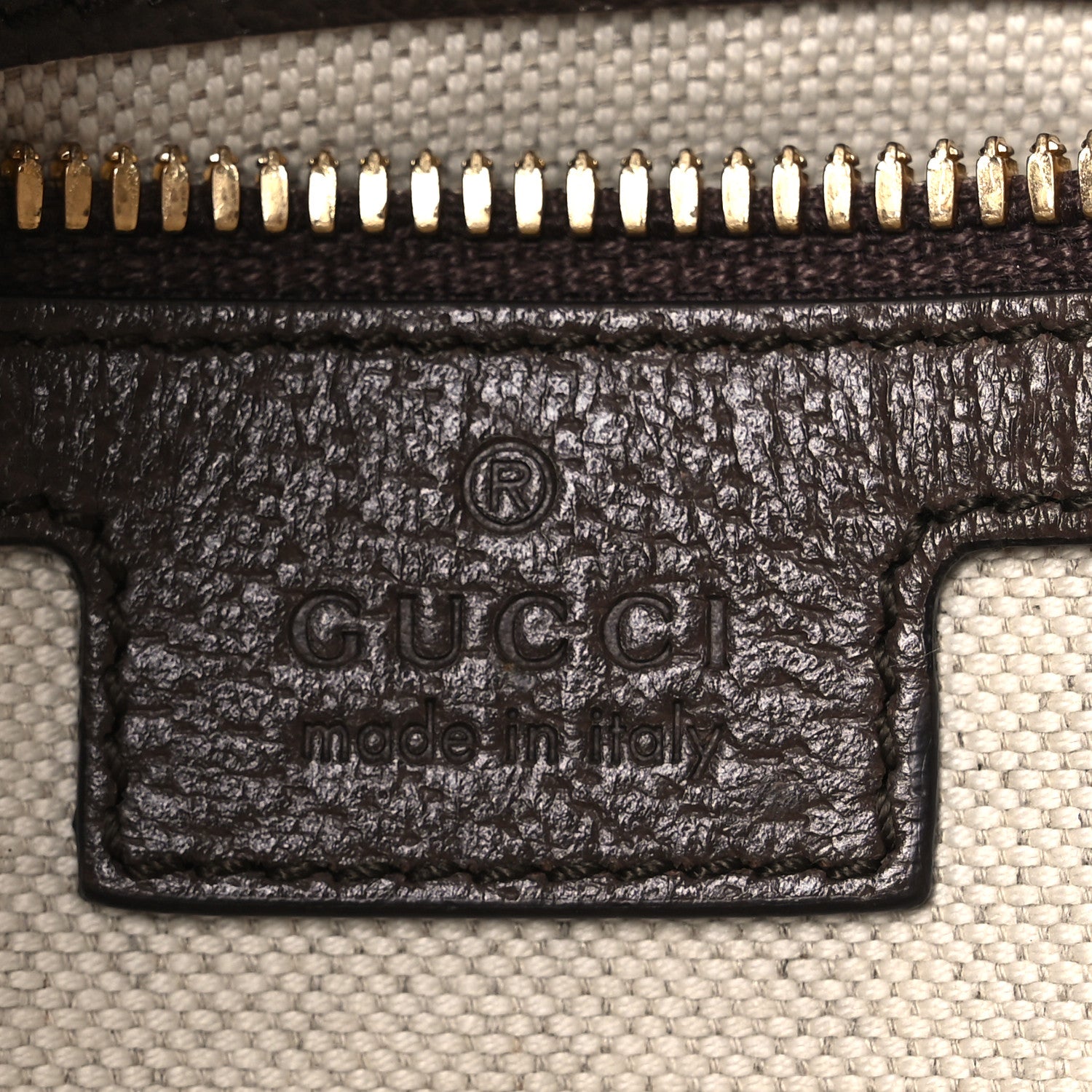 Gucci Monogram Jumbo GG Textured Dollar Calfskin Web Wristlet Messenger Bag Camel Ebony New Acero 10 of 22