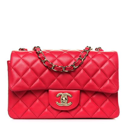 Chanel Lambskin Quilted Mini Rectangular Flap Red 1 of 9