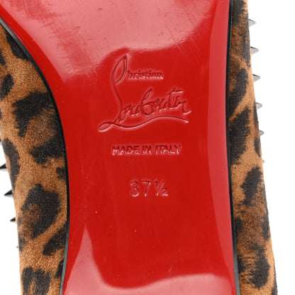 Christian Louboutin Veau Velours Studded Anjalina Flats 37.5 Leo Gun Metal 6 of 12