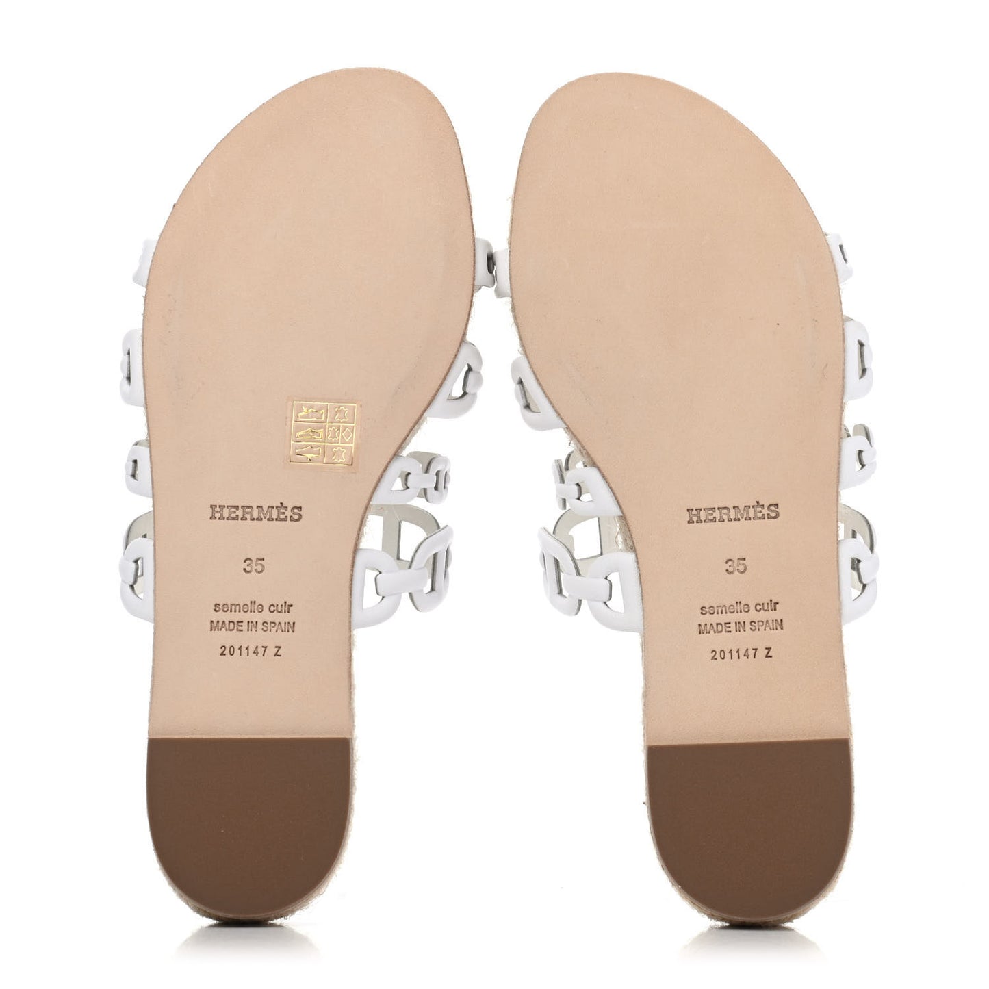 Nappa Ancone Espadrille Sandals 35 White Naturel