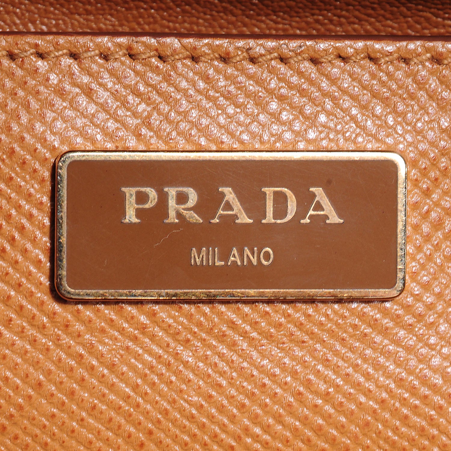 Prada Saffiano Cuir Large Top Handle Dome Caramel 9 of 12