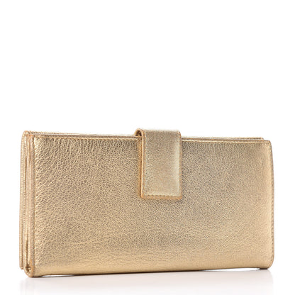 Saint Laurent Goatskin Studded Belle de Jour Long Wallet Gold 3 of 12