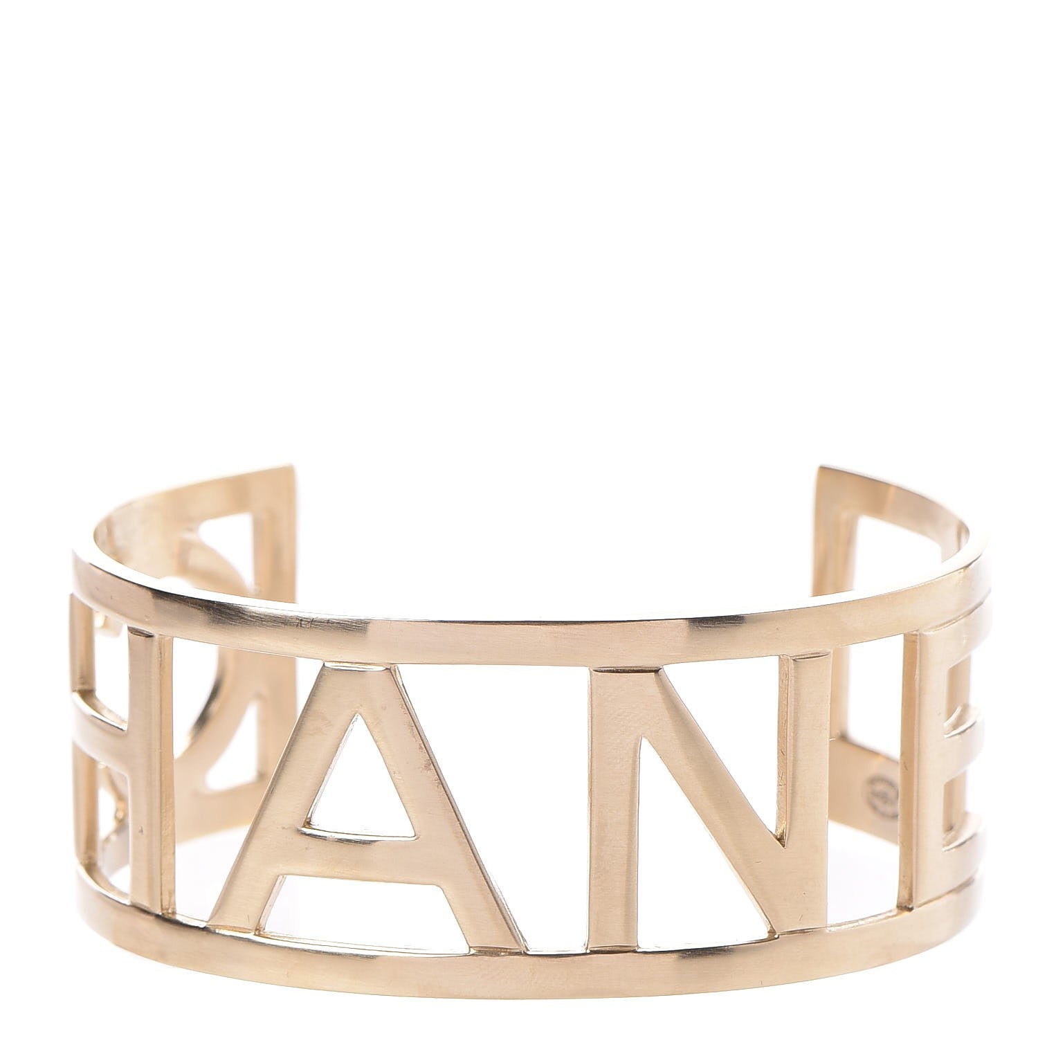 Chanel Metal Logo Cuff Gold 1 of 4