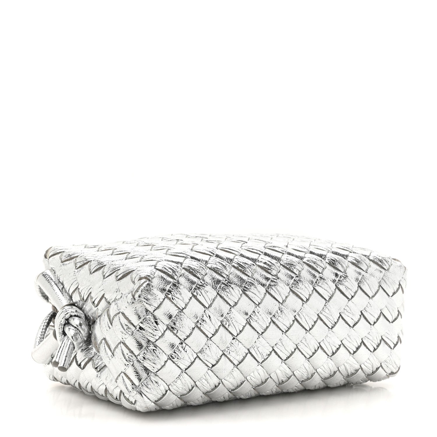 Bottega Veneta Metallic Calfskin Intrecciato Mini Loop Camera Bag Silver 4 of 10