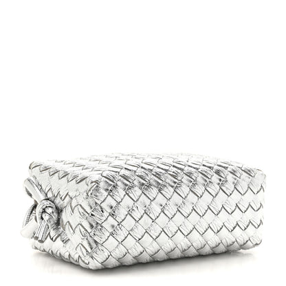 Bottega Veneta Metallic Calfskin Intrecciato Mini Loop Camera Bag Silver 4 of 10