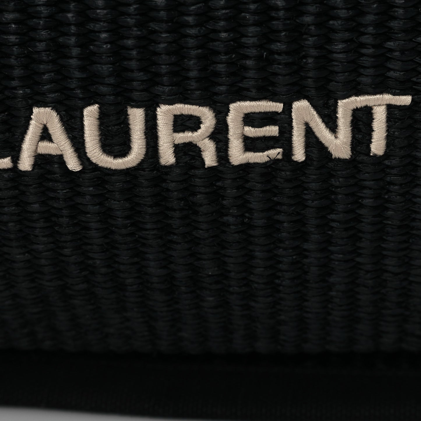 Raffia Linen Calfskin Rive Gauche Tote Black