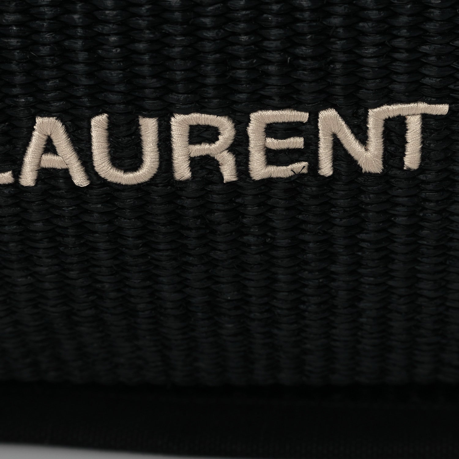 Saint Laurent Raffia Linen Calfskin Rive Gauche Tote Black 13 of 13