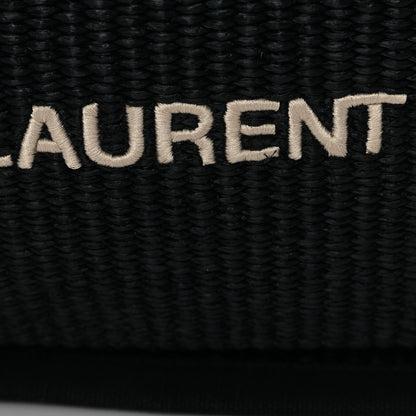 Saint Laurent Raffia Linen Calfskin Rive Gauche Tote Black 13 of 13
