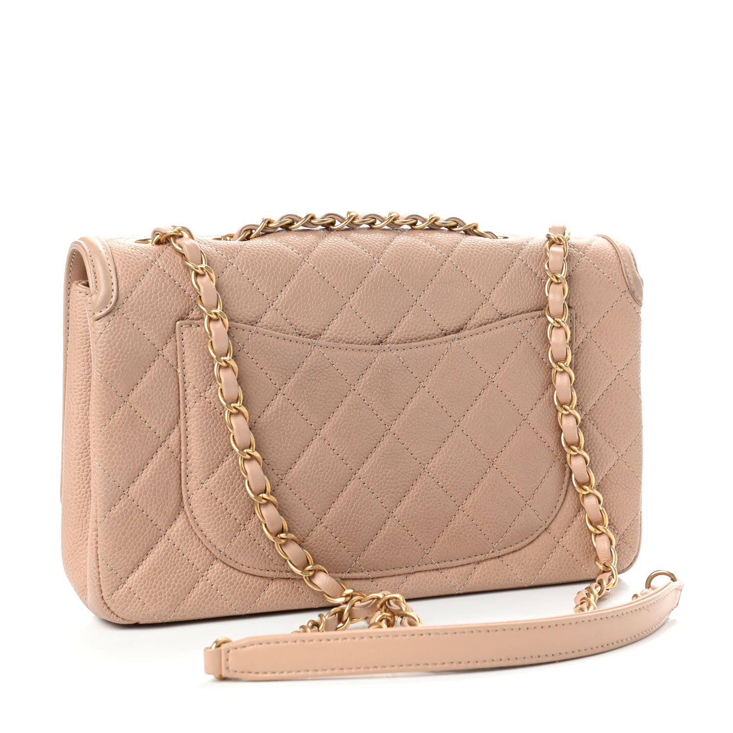 Chanel Caviar Quilted Medium CC Filigree Flap Beige 2 of 4