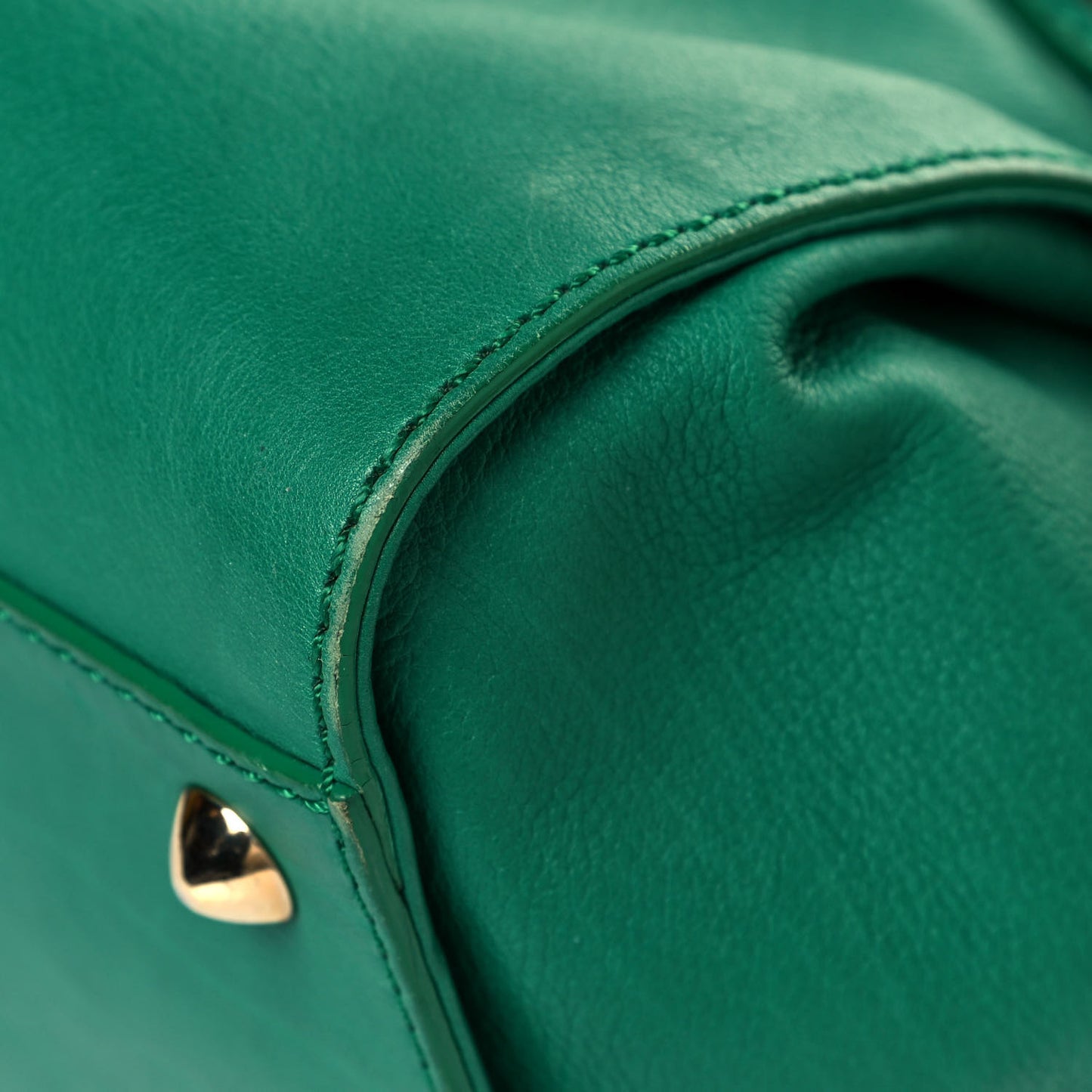Grainy Calfskin Small Ramona Satchel Green