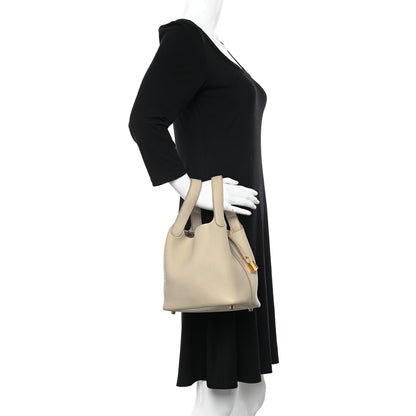 Hermes Taurillon Clemence Picotin Lock 18 PM Beton 2 of 11