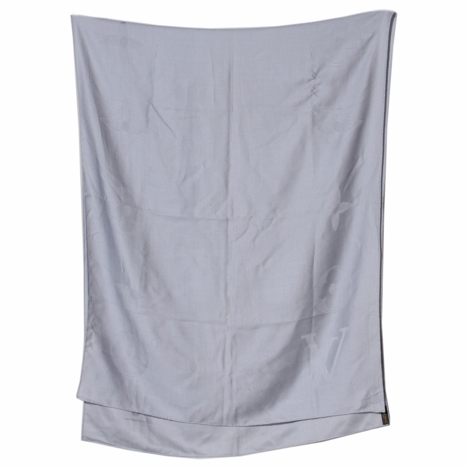 Louis Vuitton Etole Jali Silk Cashmere Monogram Shawl Grey 2 of 7
