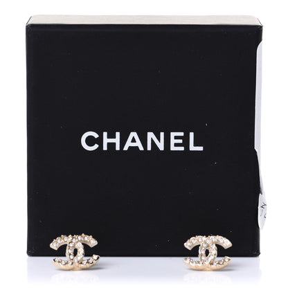 Chanel Crystal CC Earrings Gold 5 of 5