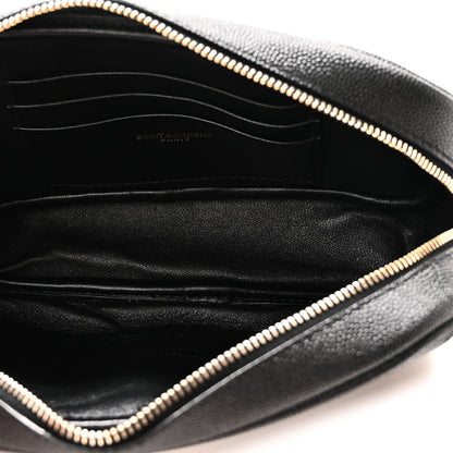 Saint Laurent Grain De Poudre Matelasse Monogram Mini Lou Camera Bag Black 5 of 10