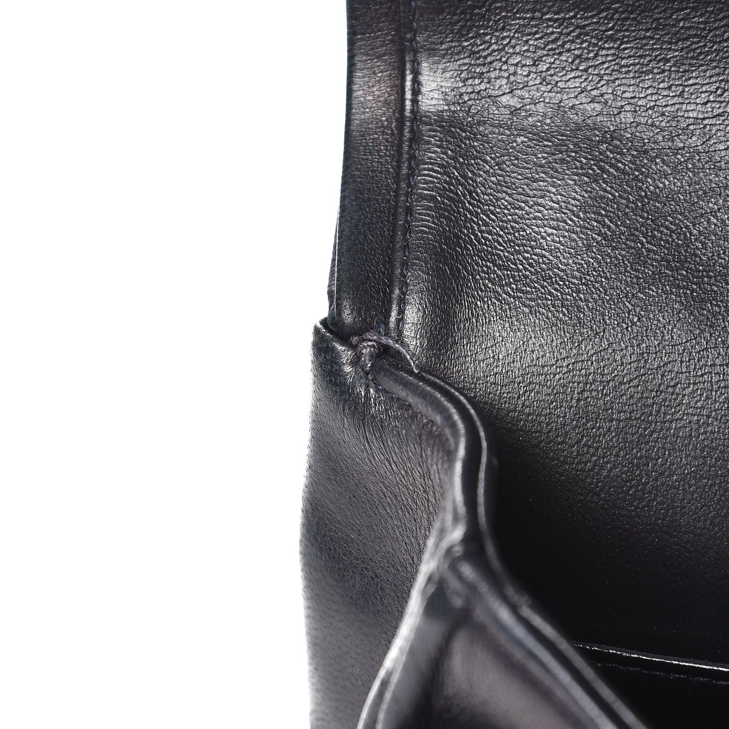 Lambskin Quilted Medium Double Flap Navy