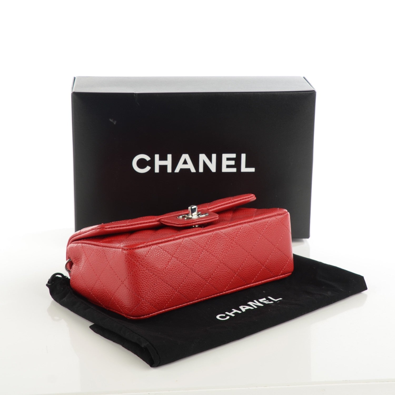 Chanel Caviar Quilted Mini Rectangular Flap Red 4 of 8