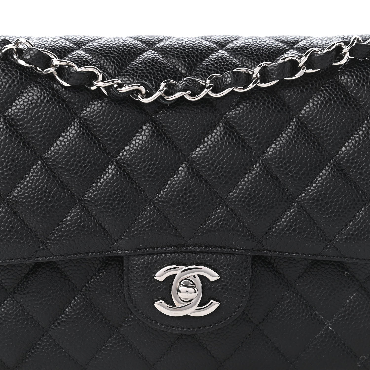 Chanel Caviar Quilted Medium Double Flap Black 10 of 11