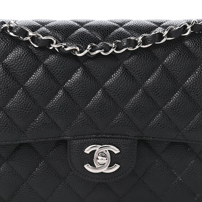 Chanel Caviar Quilted Medium Double Flap Black 10 of 11