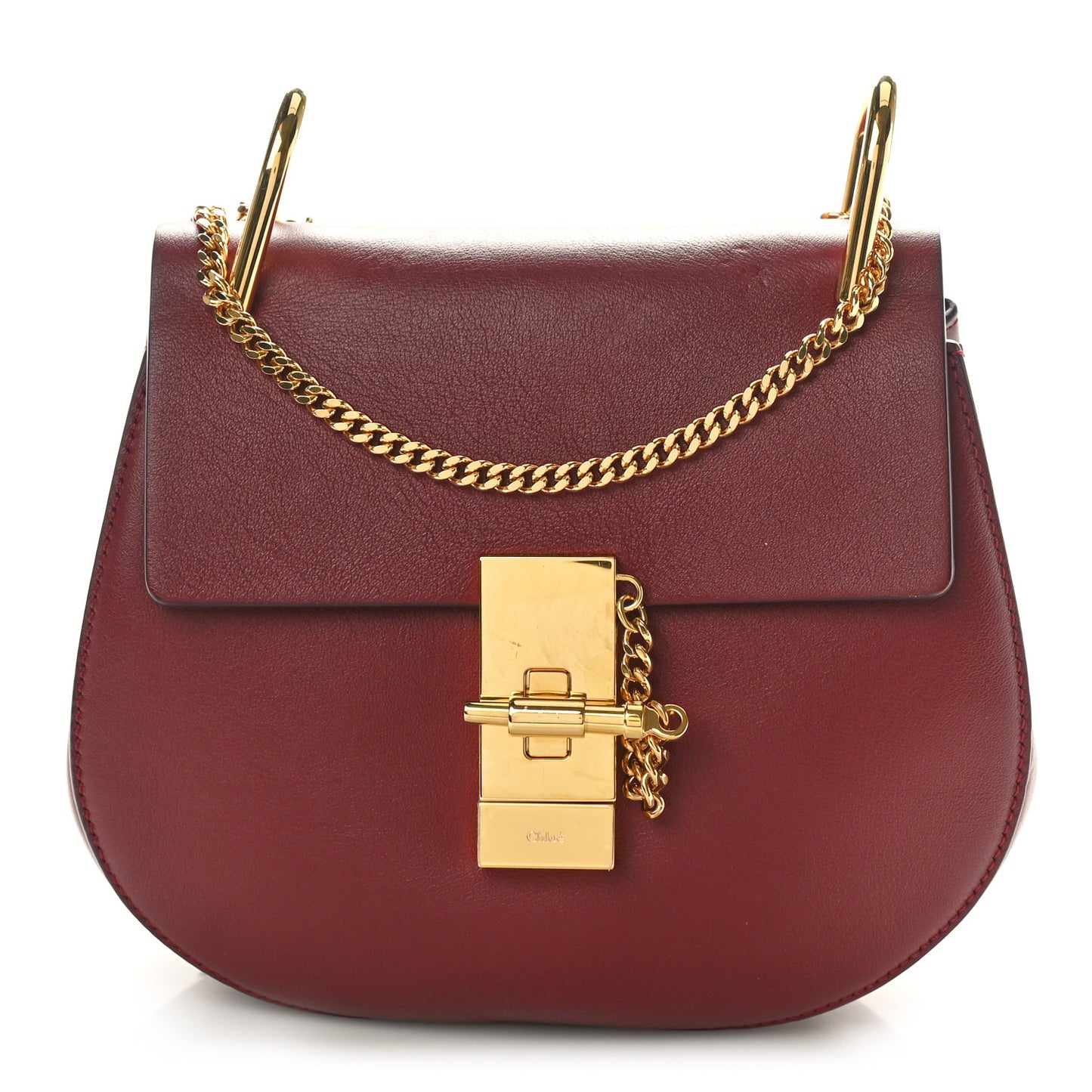 Smooth Calfskin Mini Drew Shoulder Bag Wine Purple