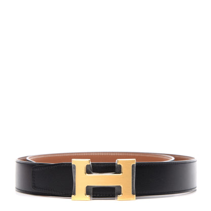 Hermes Box Togo 32mm H Belt 95 Black Gold 1 of 6